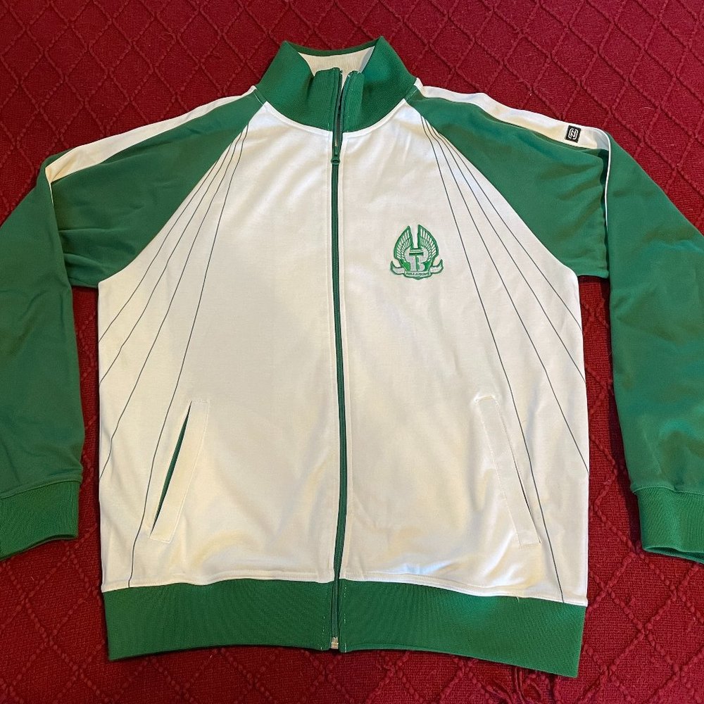 Billabong white and green warmup jacket XL
